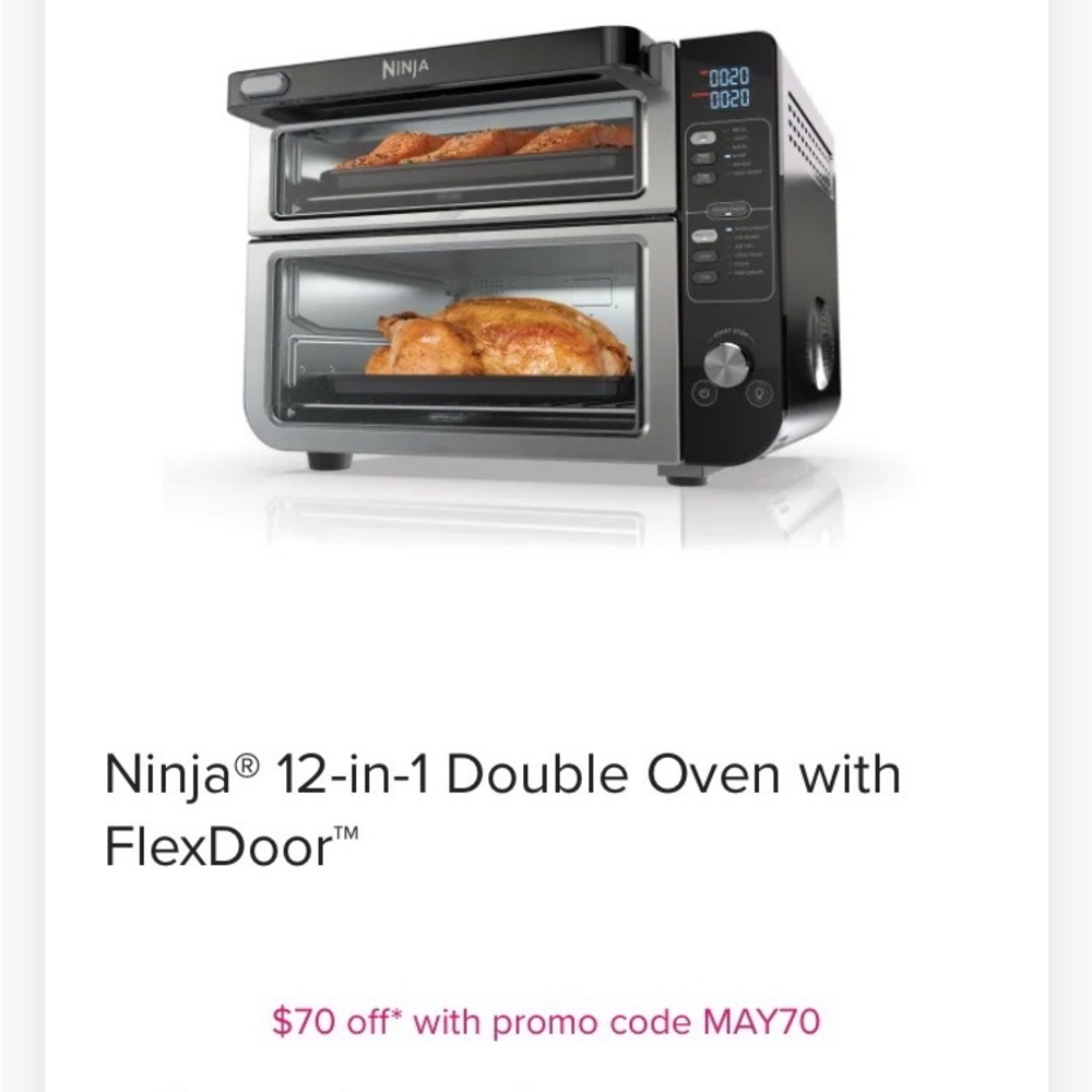 Ninja 12-in-1 double oven with flex doors/ Brand New